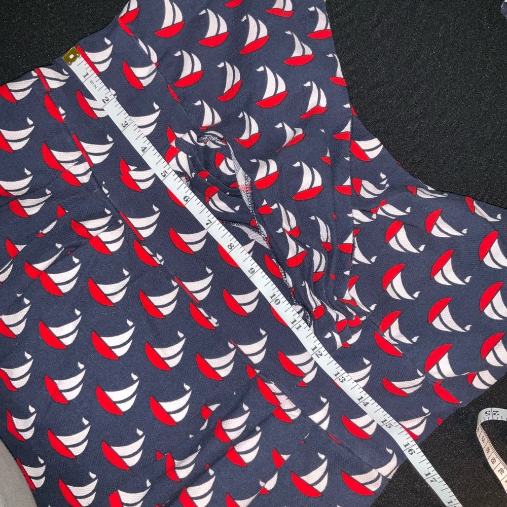Anthropologie Red and Blue Nautical Print Halter Sundress - Picture 10 of 11